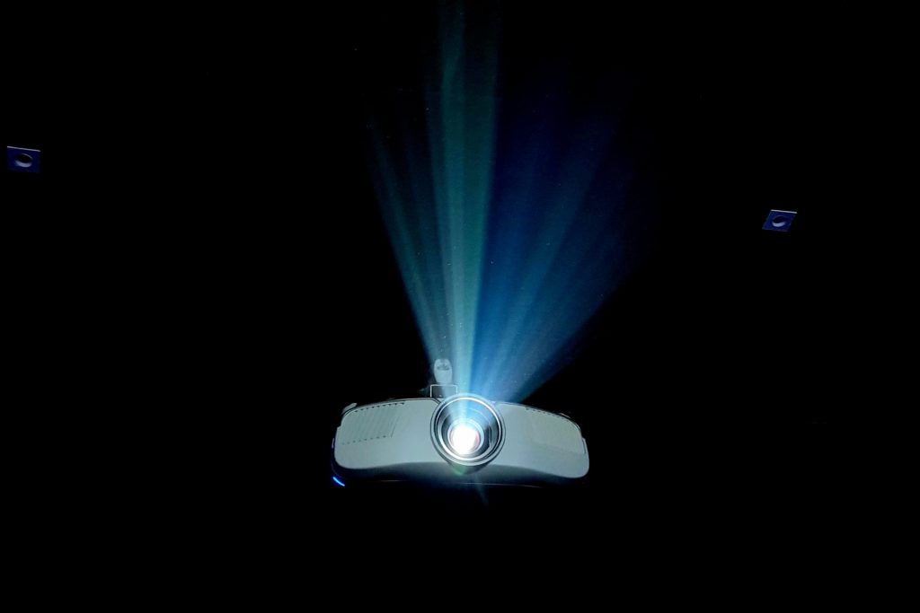 projector in the darkness